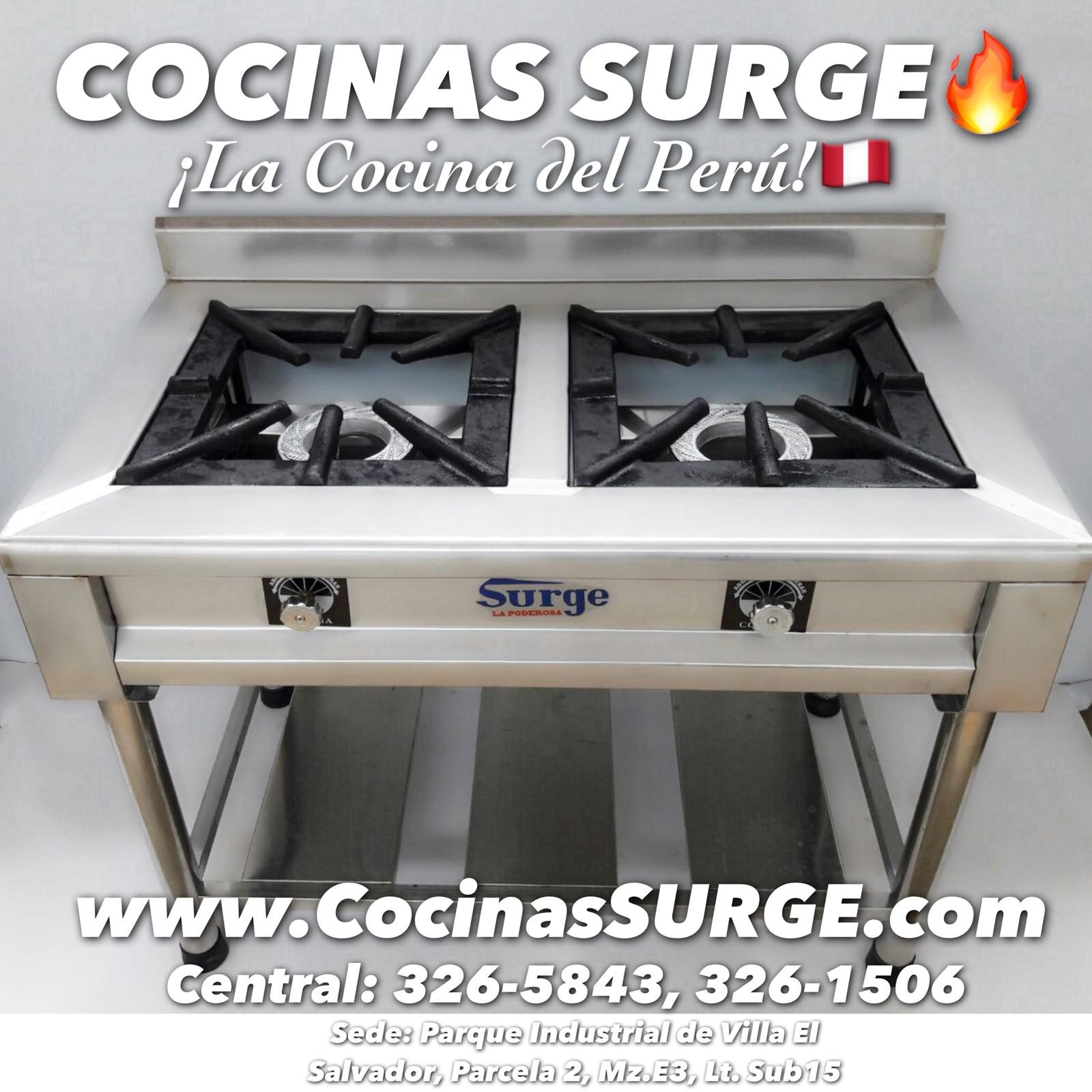 COCINA SURGE INDUSTRIAL 03 HORNILLAS C/HORNO - 3.37.11 AC - Cocinas Surge