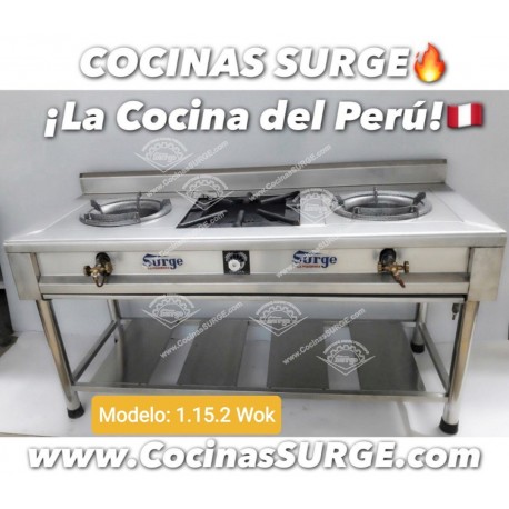 COCINA SURGE INDUSTRIAL 01 HORNILLA  CON 02 WOK - 1.15.2 WOK